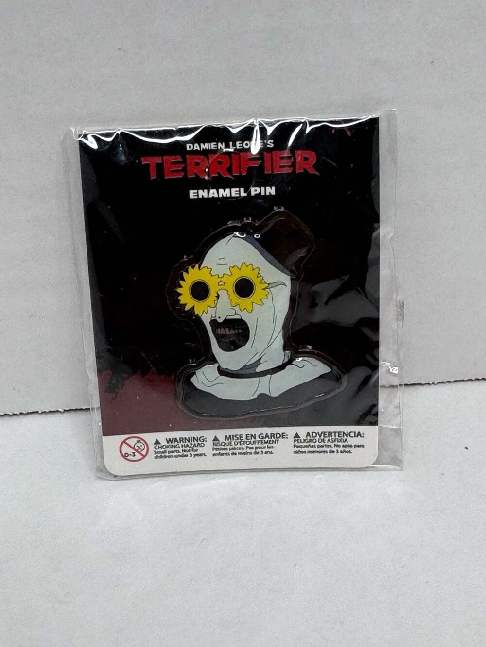 Surreal Entertainment Terrifier Art the Clown Sunflower Glasses Enamel Pin